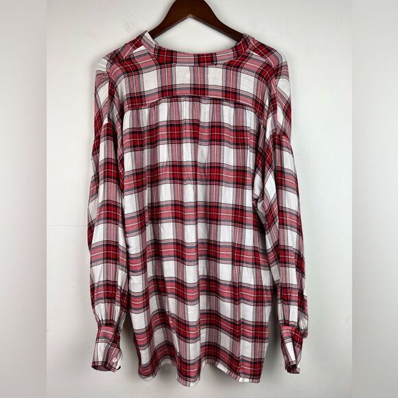 Sneak Peek Oversized Plaid Long-sleeved Button Down Shirt Size Small - Picture 4 of 10
